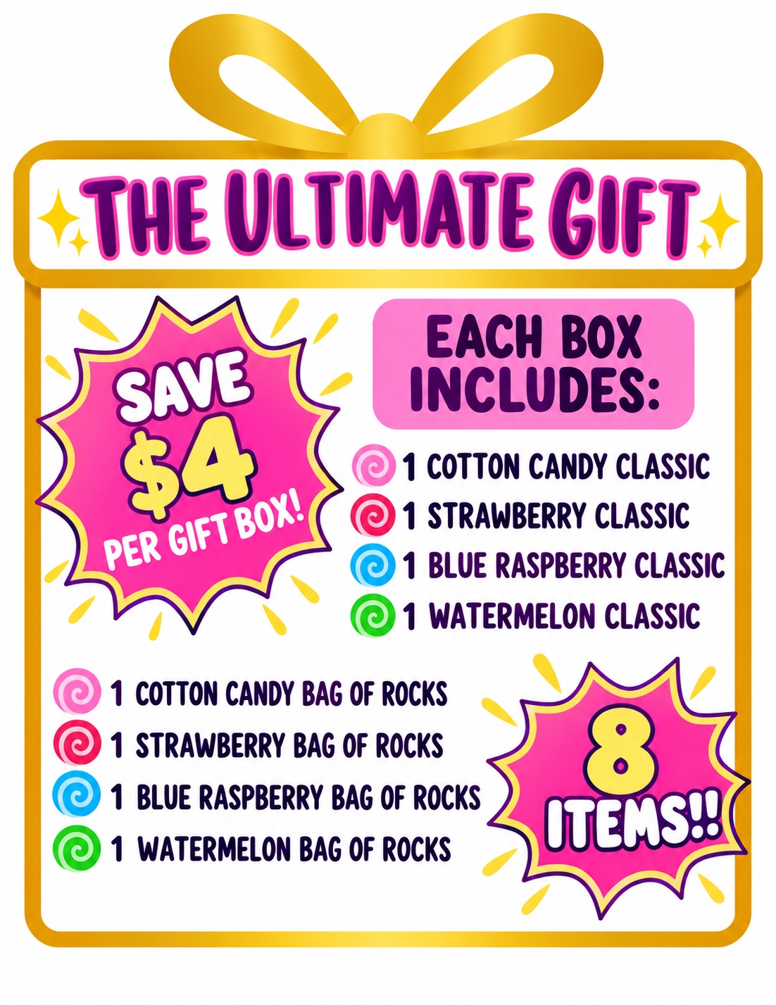 Faith Rocks Holiday Gift Box with eight pieces of rock candy